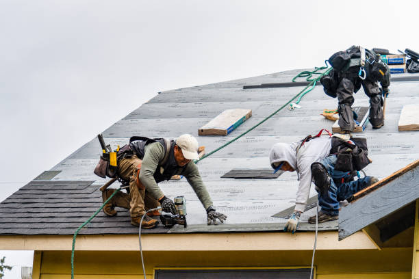 Professional Flat Roof Repair technician working in Mertztown, PA